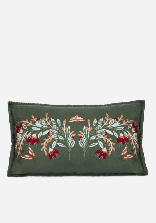 Copia Floral Embroidered Throw Cushion
