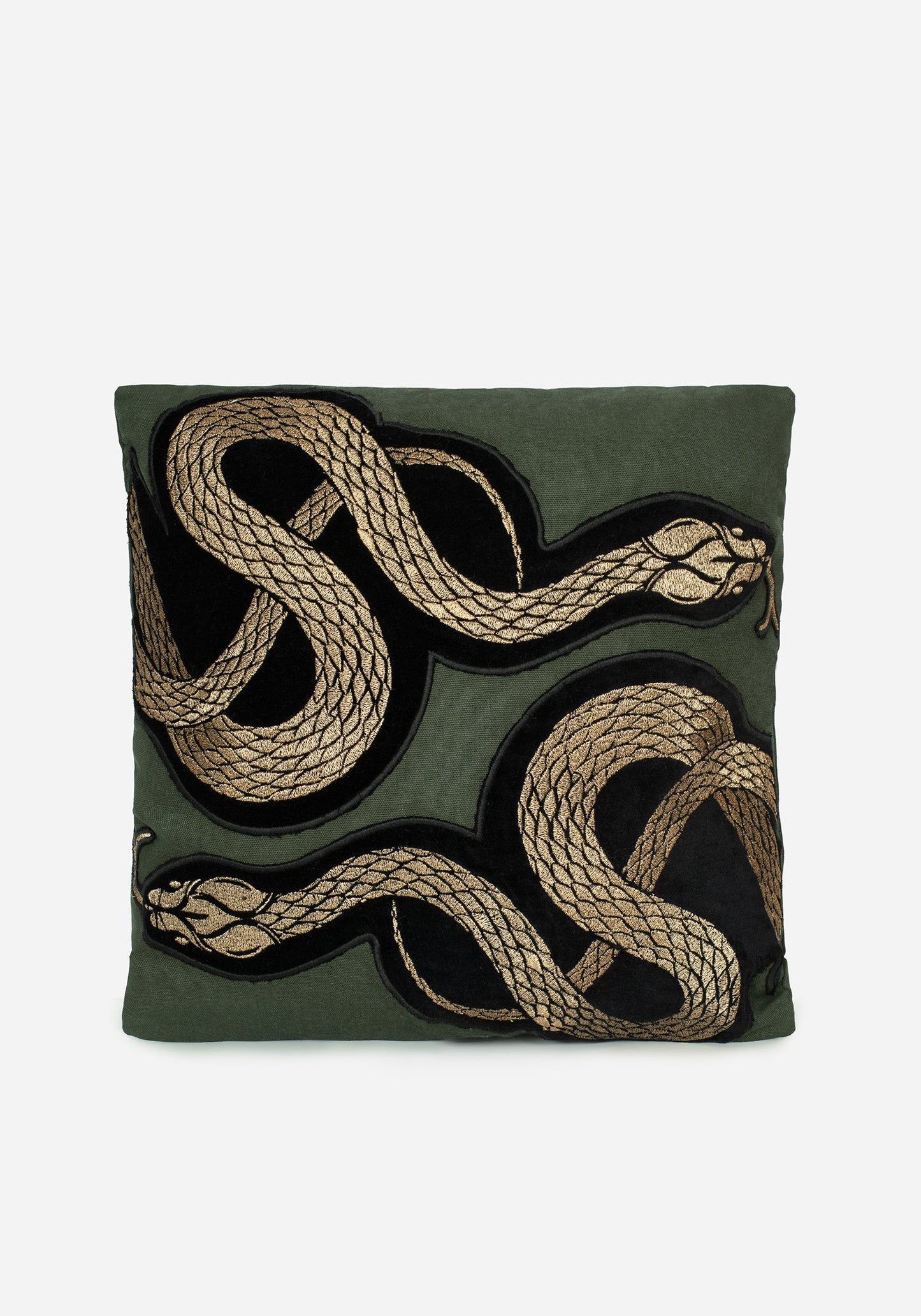 Zarina Snake Embroidered Velour Throw Cushion