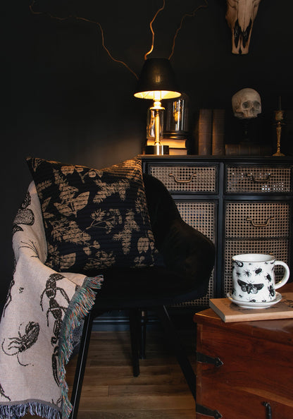 Poisonous Plants Floral Print Cotton Throw Cushion