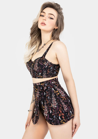 Foxglove Floral Print Wrap Swim Skirt
