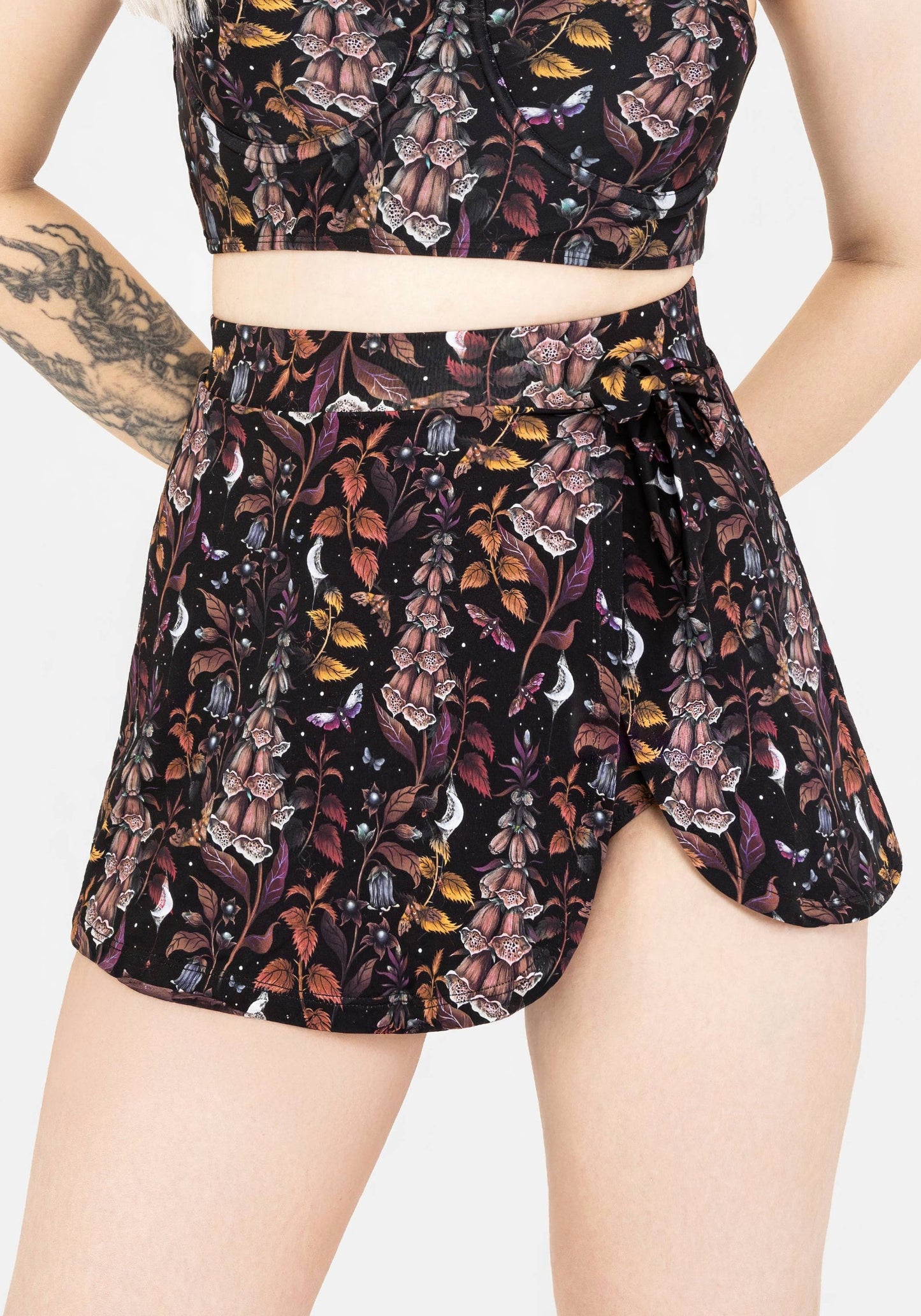 Foxglove Floral Print Wrap Swim Skirt