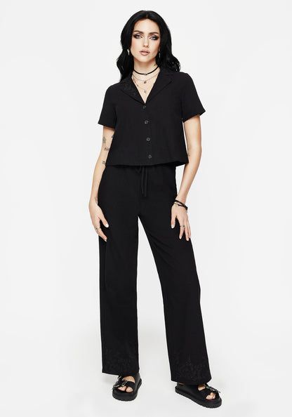 Thorell Embroidered Cotton Button Up Shirt