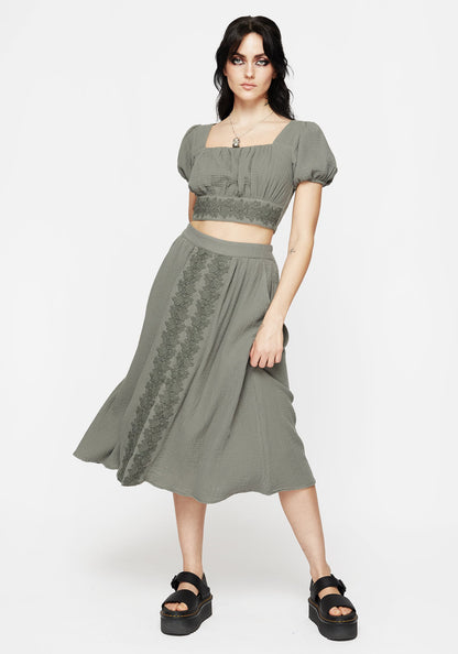 Alder Cotton Ivy Detail Crop Top