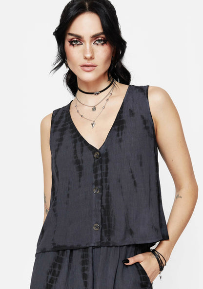 Aria Tie Dye Button Up Top