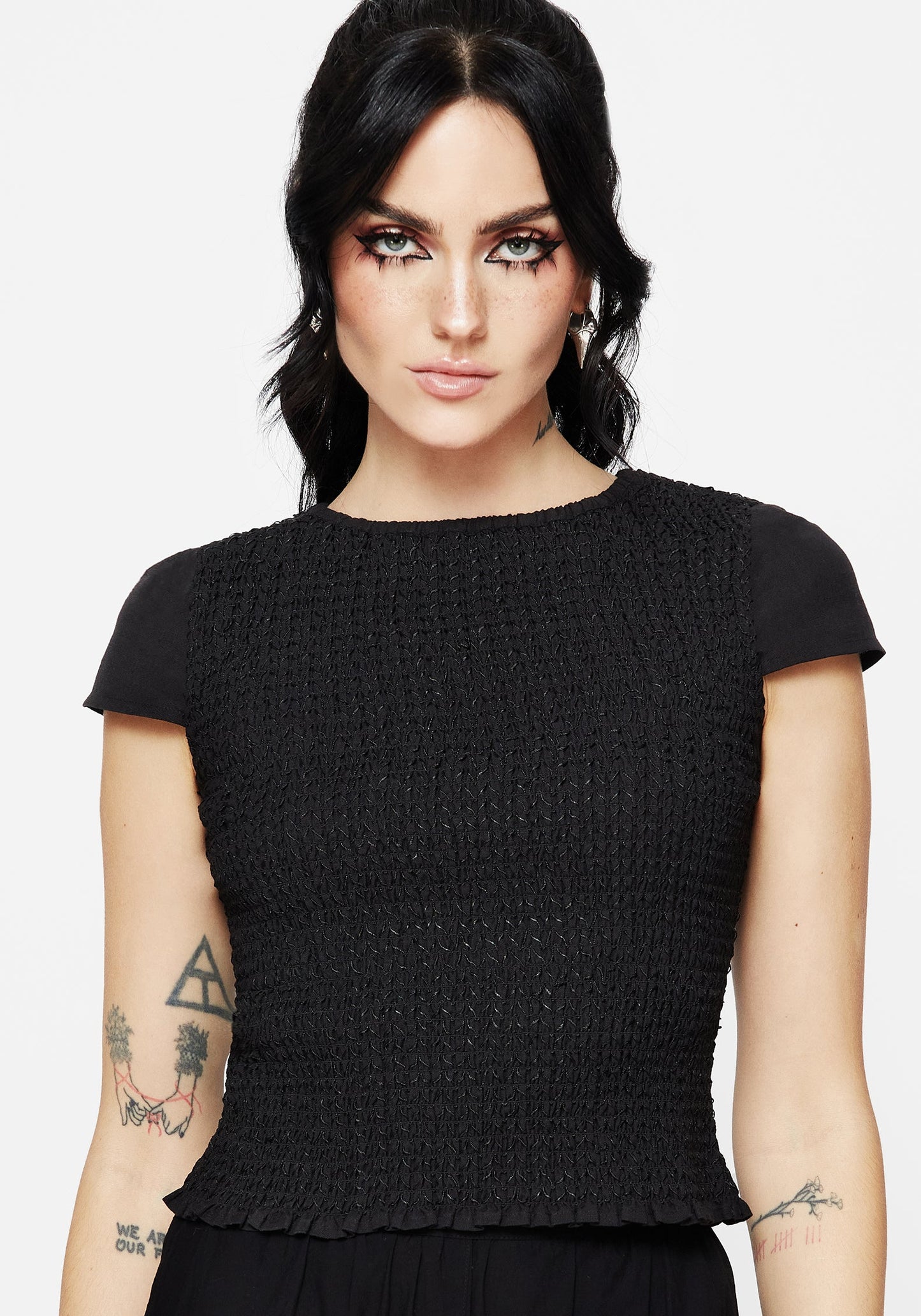 Litha Cotton Shirred Boat Neck Tee