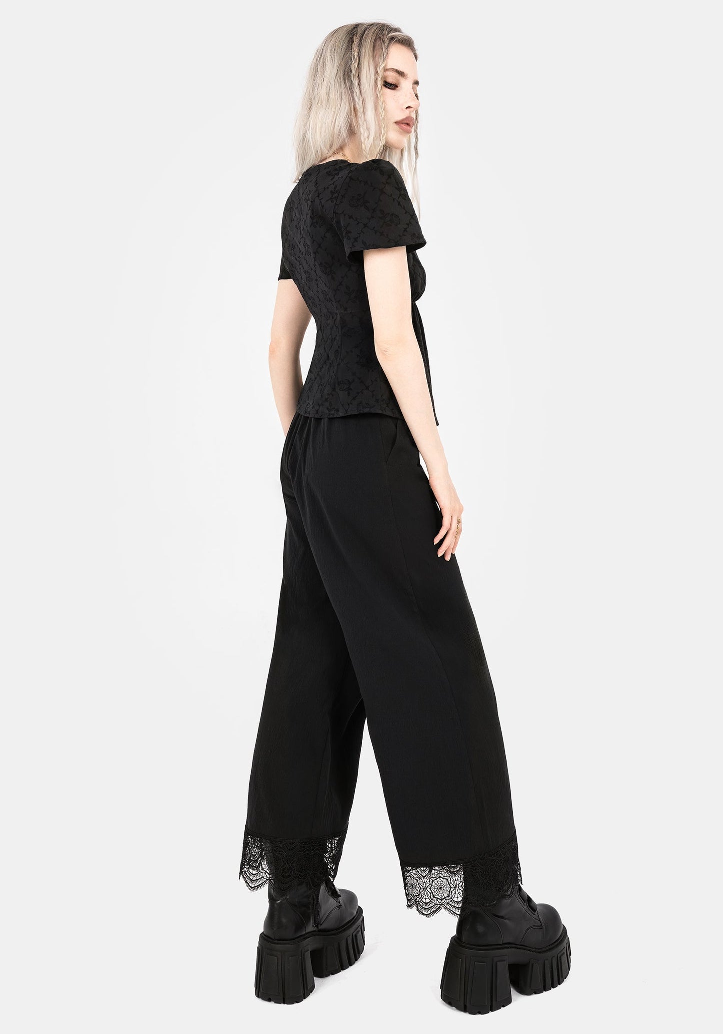 Polgara Floral Jacquard Peplum Top