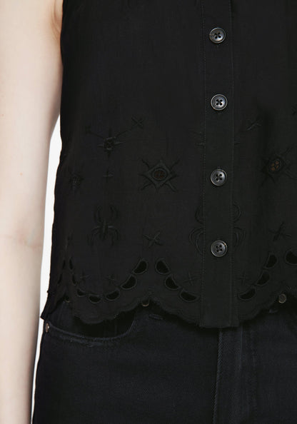 Synthweb Cotton Broderie Hem Cami Top