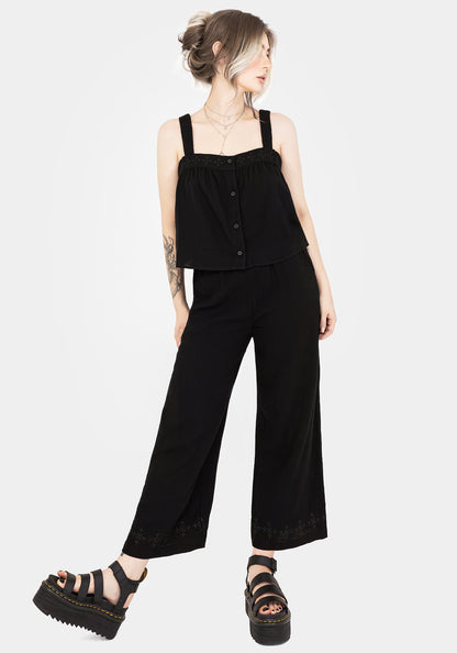 Damara Embroidered Cotton Button Up Blouse