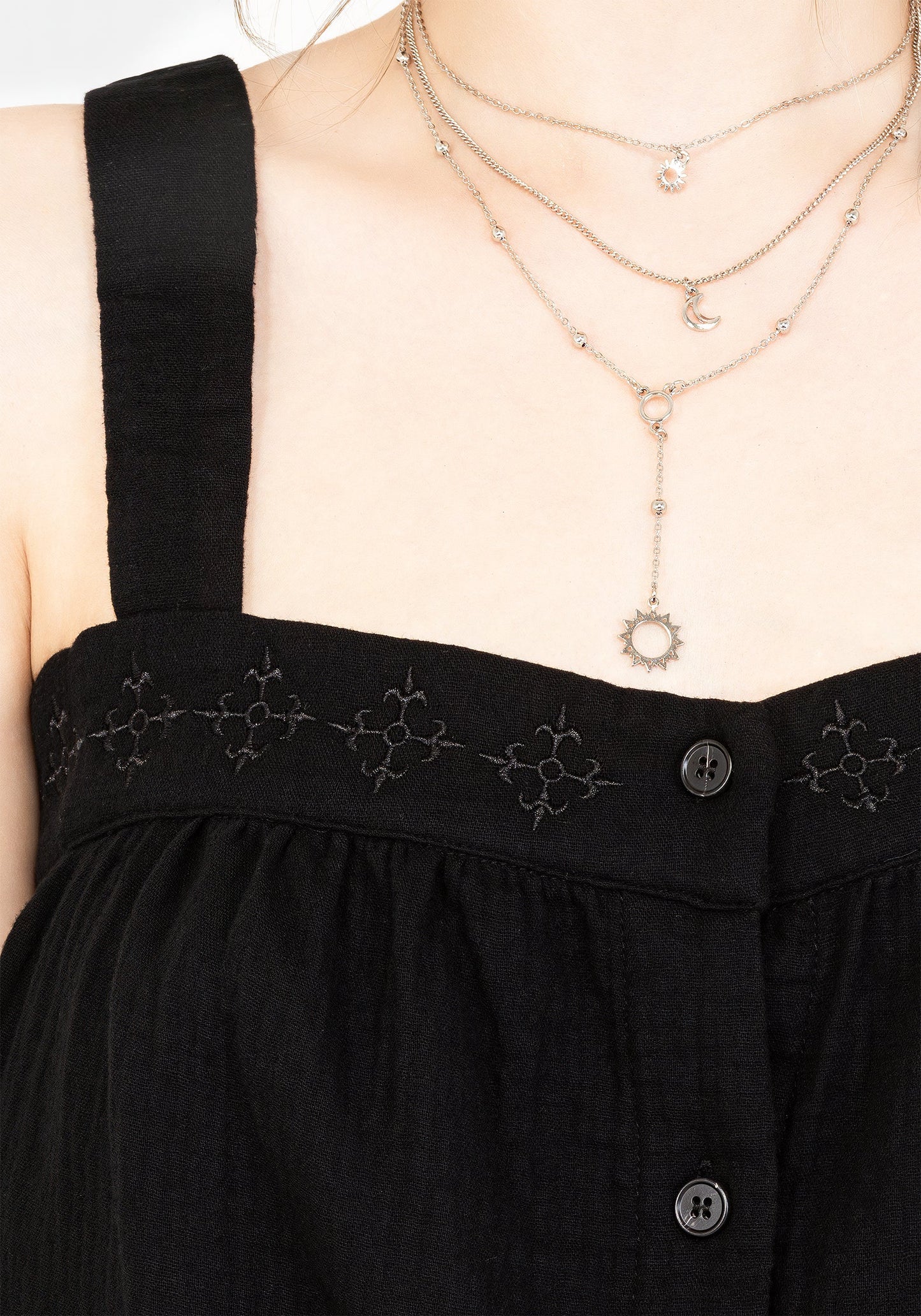 Damara Embroidered Cotton Button Up Blouse