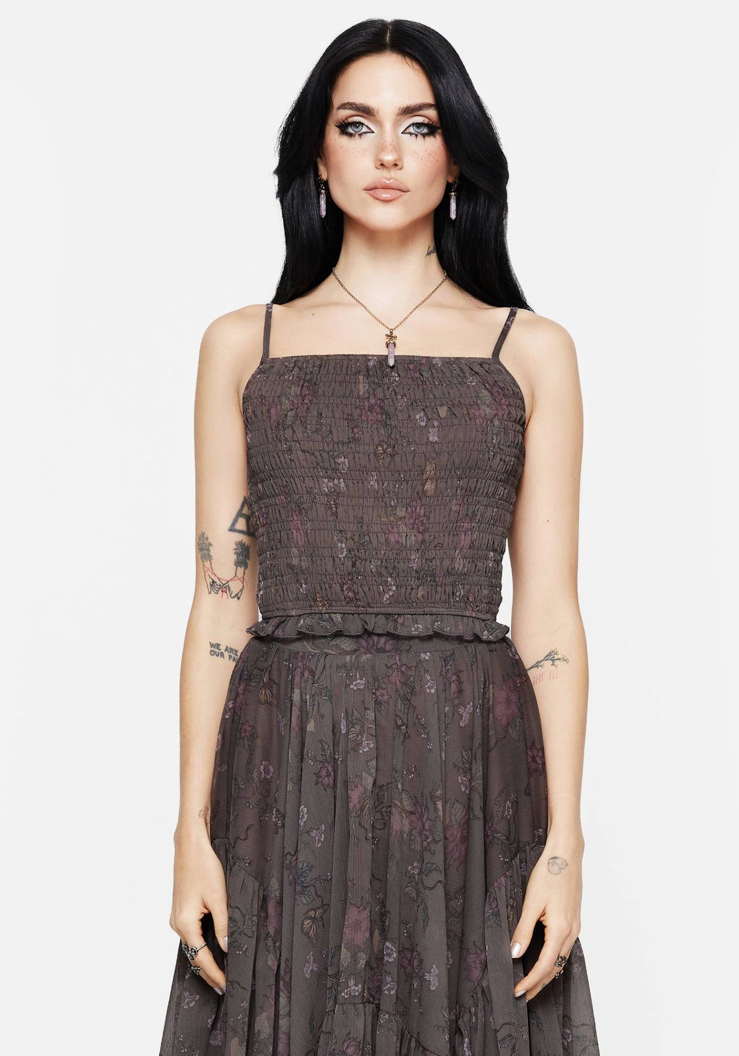 Arnora Chiffon Shirred Bodice Cami Top