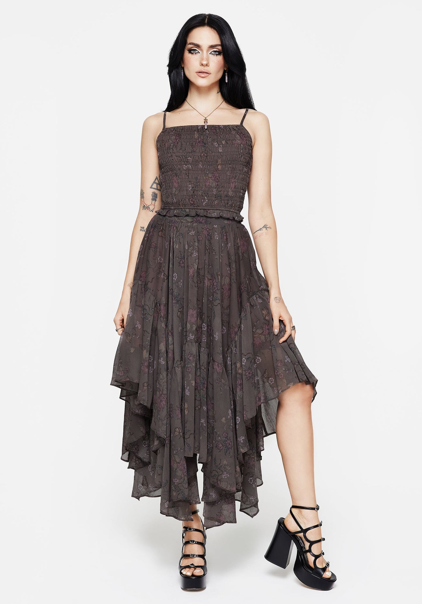 Arnora Chiffon Shirred Bodice Cami Top