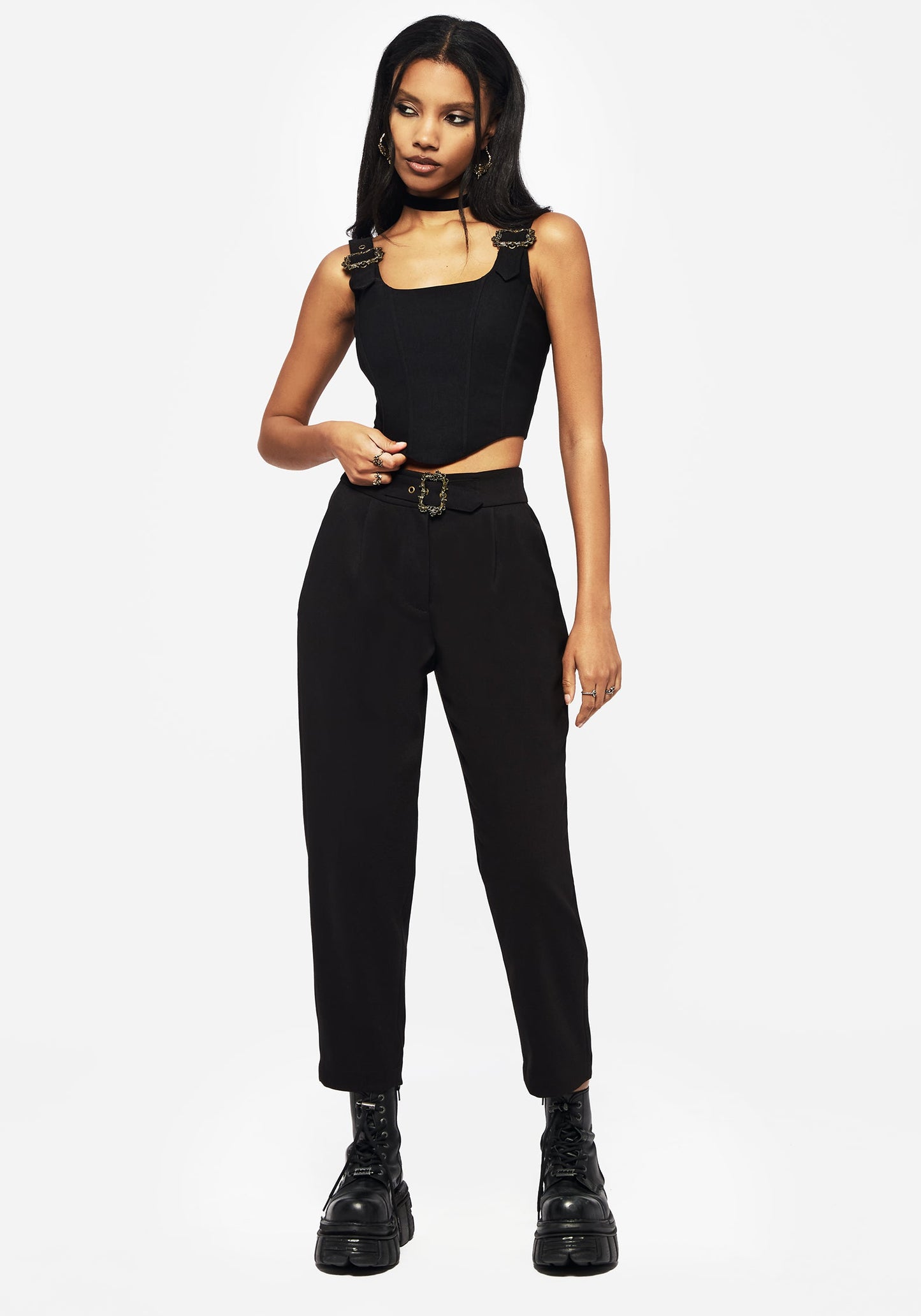 Elder Buckle Detail Corset Top