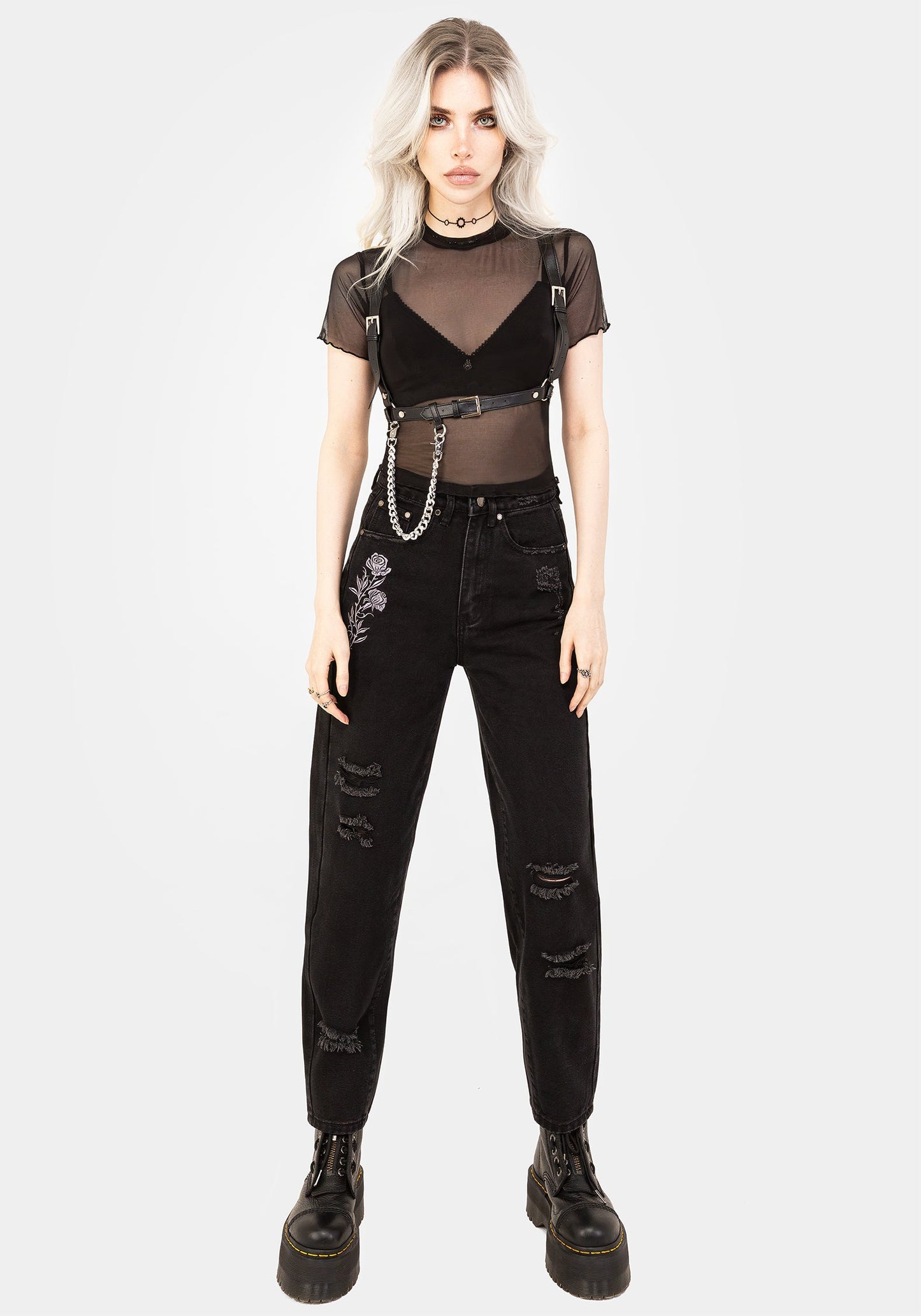 Mirage Mesh Lettuce Edge Crop Tee