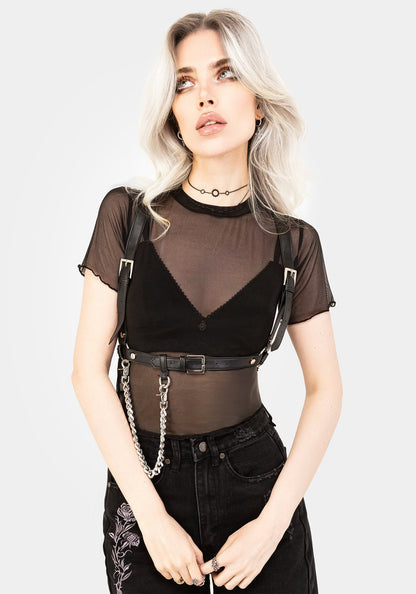 Mirage Mesh Lettuce Edge Crop Tee