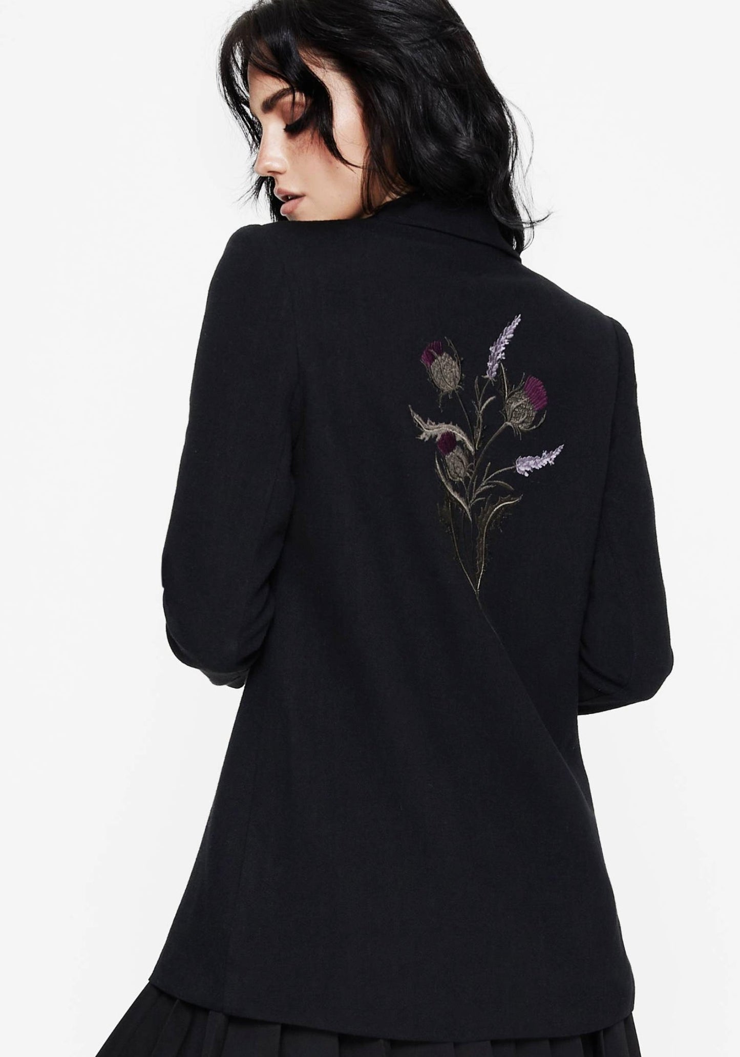 Chloris Embroidered Longline Blazer