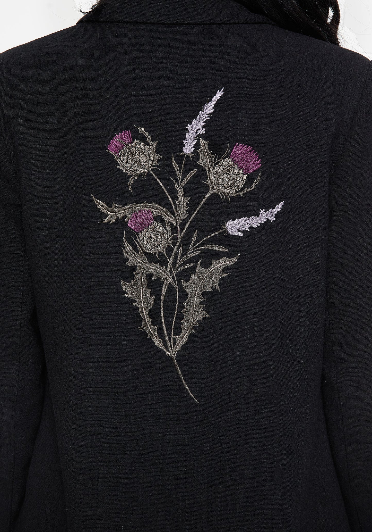 Chloris Embroidered Longline Blazer