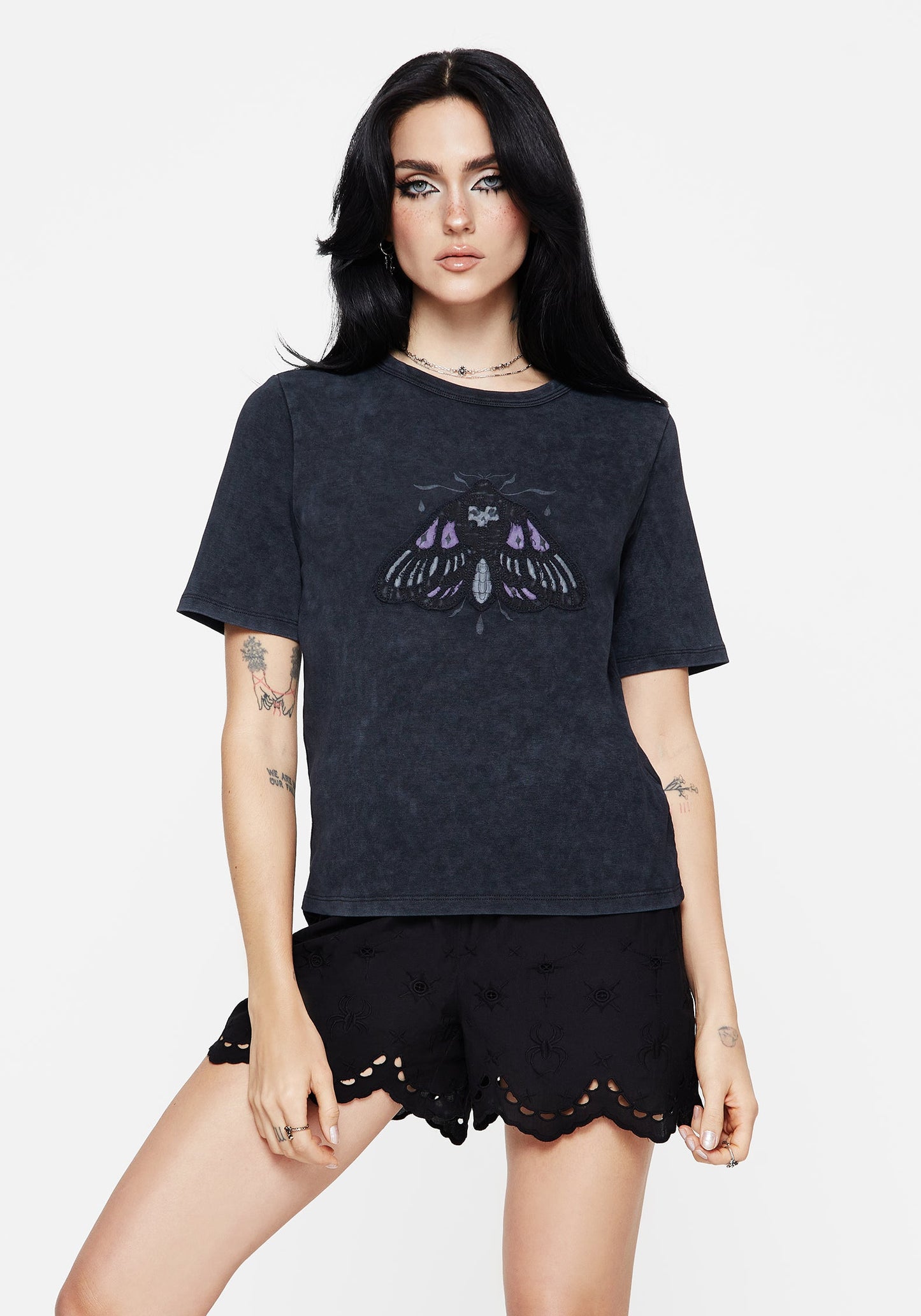 Summertime Cotton Moth Applique T-Shirt