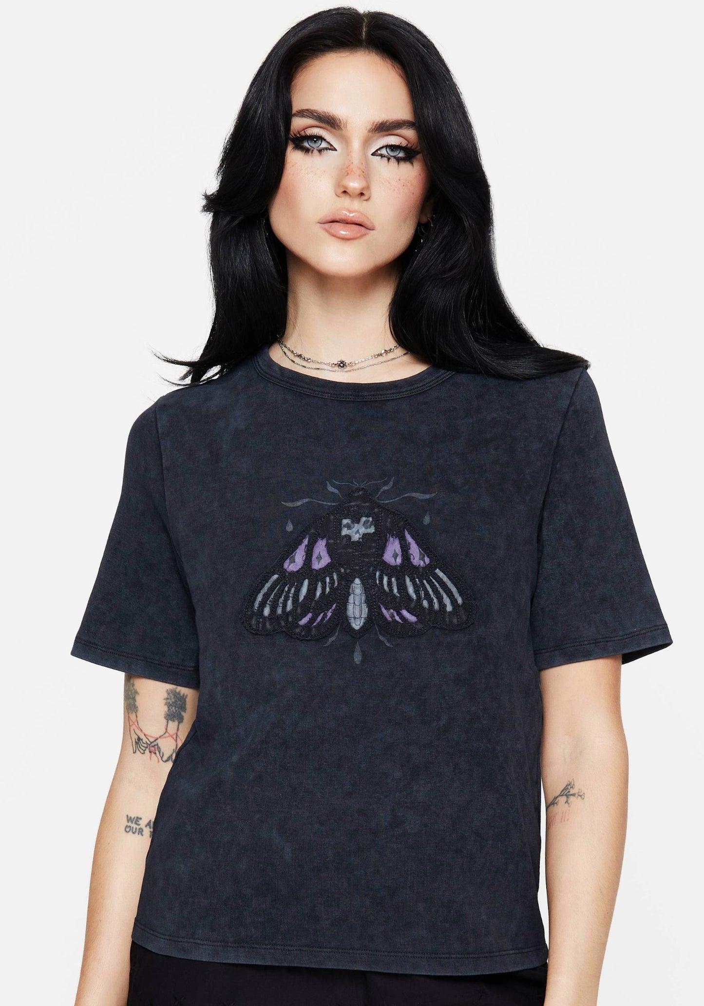 Summertime Cotton Moth Applique T-Shirt