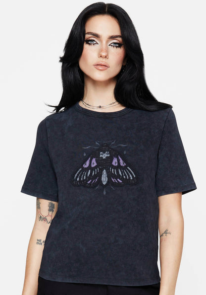 Summertime Cotton Moth Applique T-Shirt