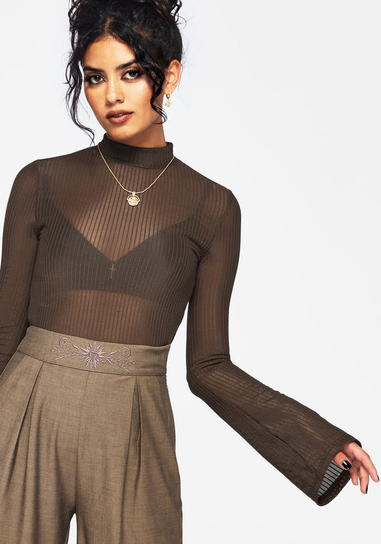Yasmin Mesh Flare Sleeve Top