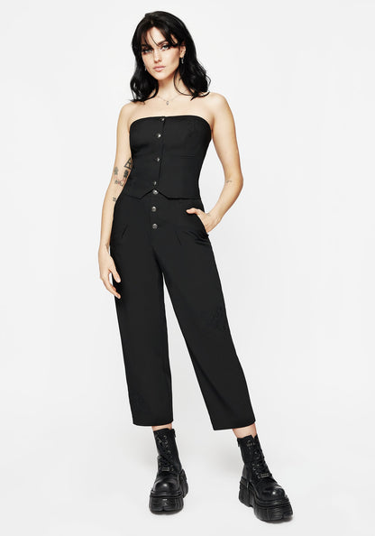 Moonbow Embroidered Strapless Tailored Waistcoat