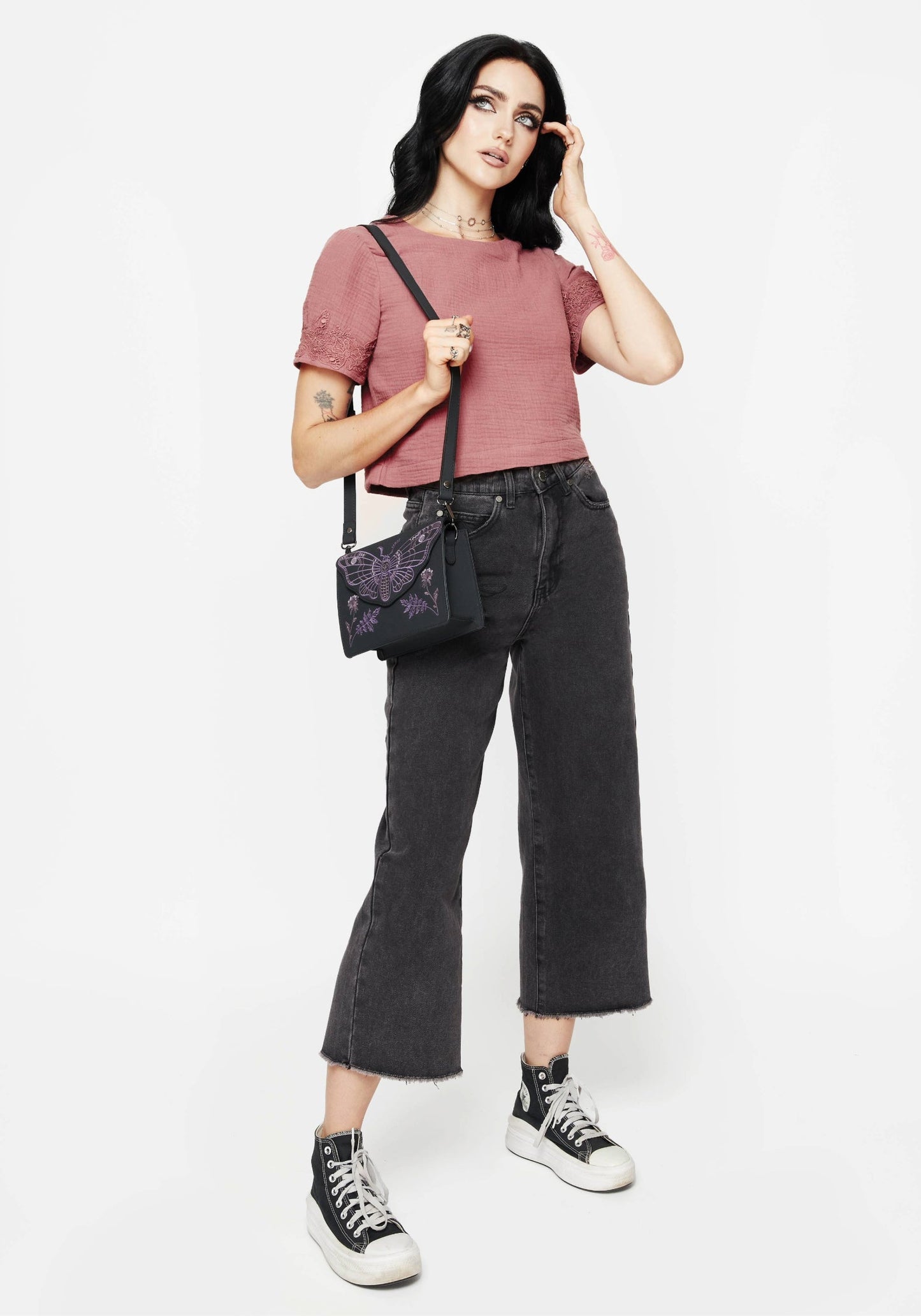 Rosamoth Applique Trim Cotton Short Sleeve Top