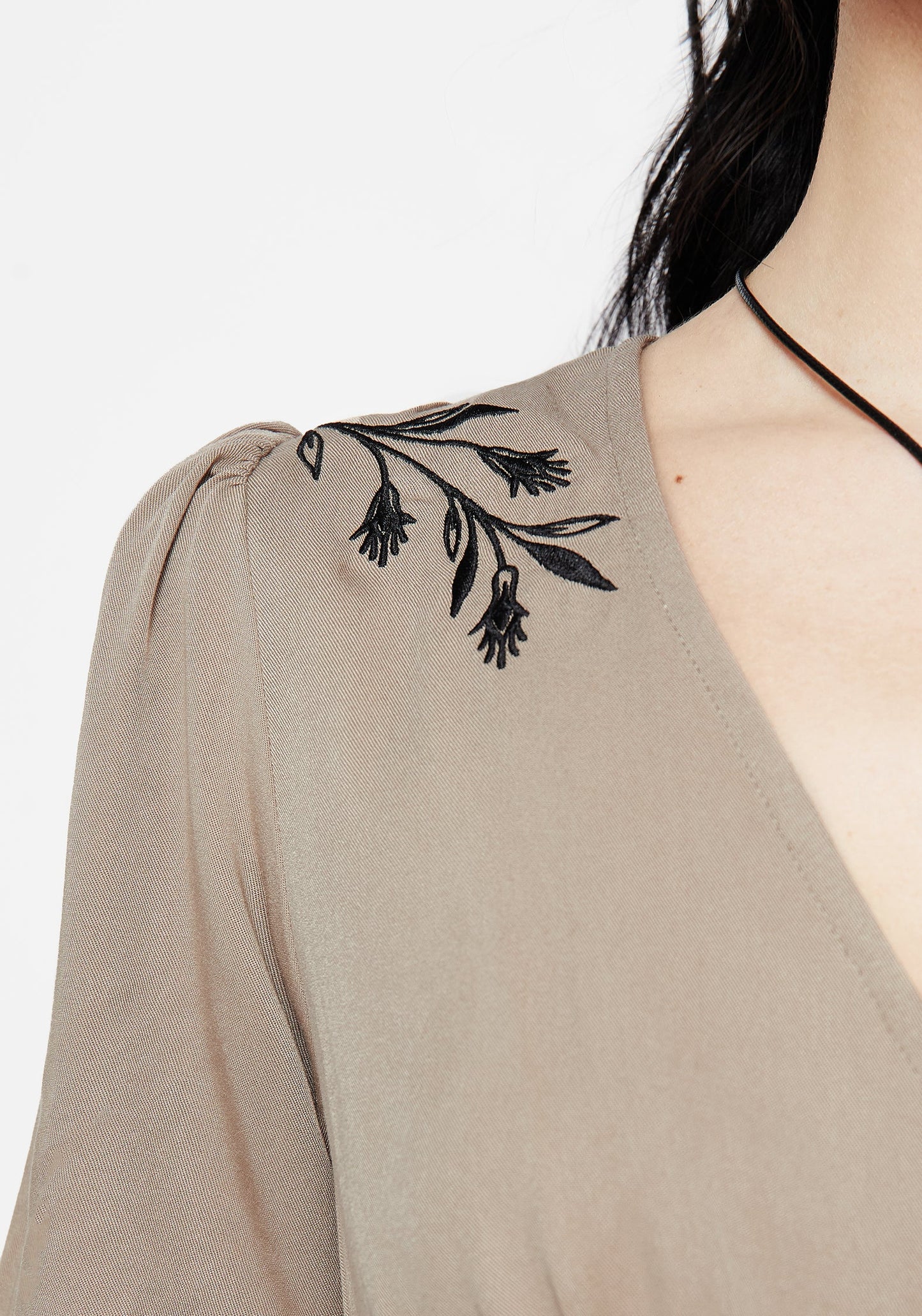 Hester Embroidered Button Up Mini Dress