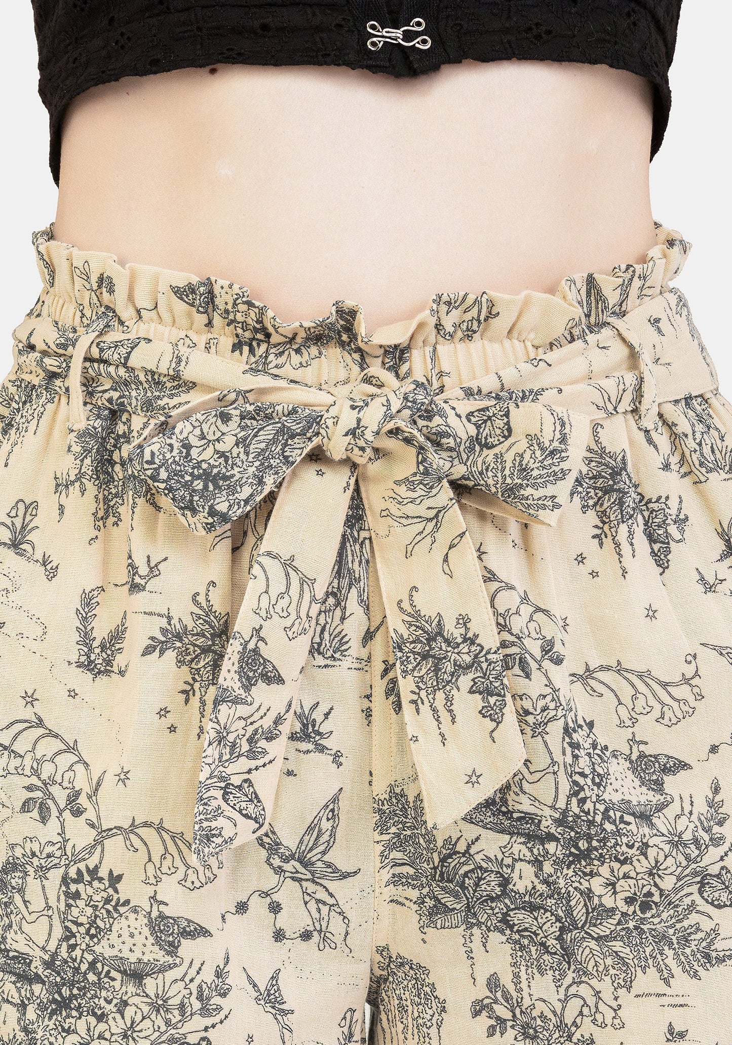 Maypole Cotton Print Paperbag Shorts