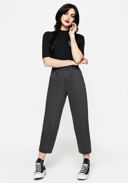 Pinhead Embroidered Belted Balloon Leg Trousers