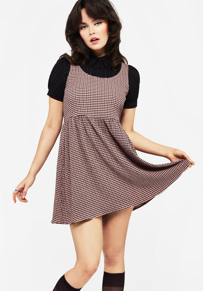 Midora Crinkle Check Mini Skater Dress