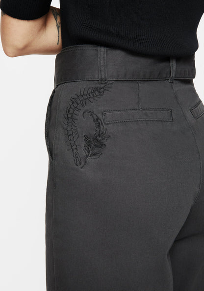 Pinhead Embroidered Belted Balloon Leg Trousers