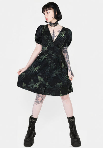 Fernery Button Up Corset Mini Dress