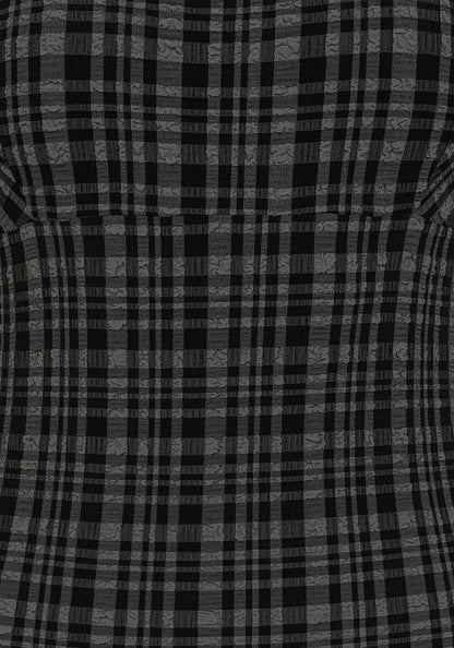 Slate Textured Check Square Neck Swimsuit