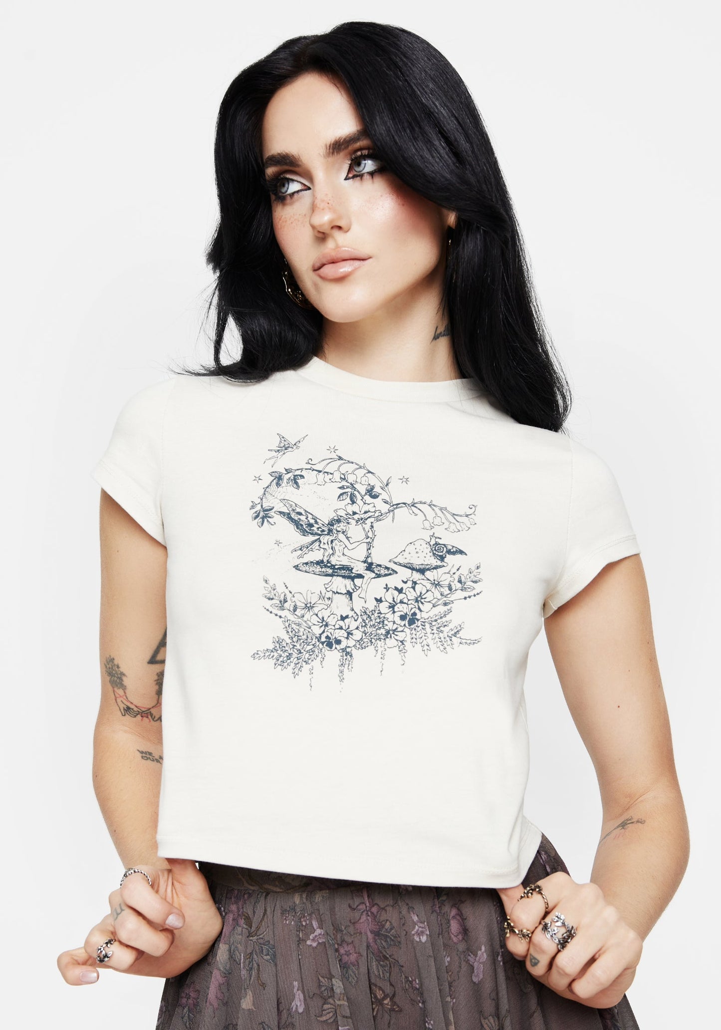 Maypole Cotton Fairy Print Crop T-Shirt
