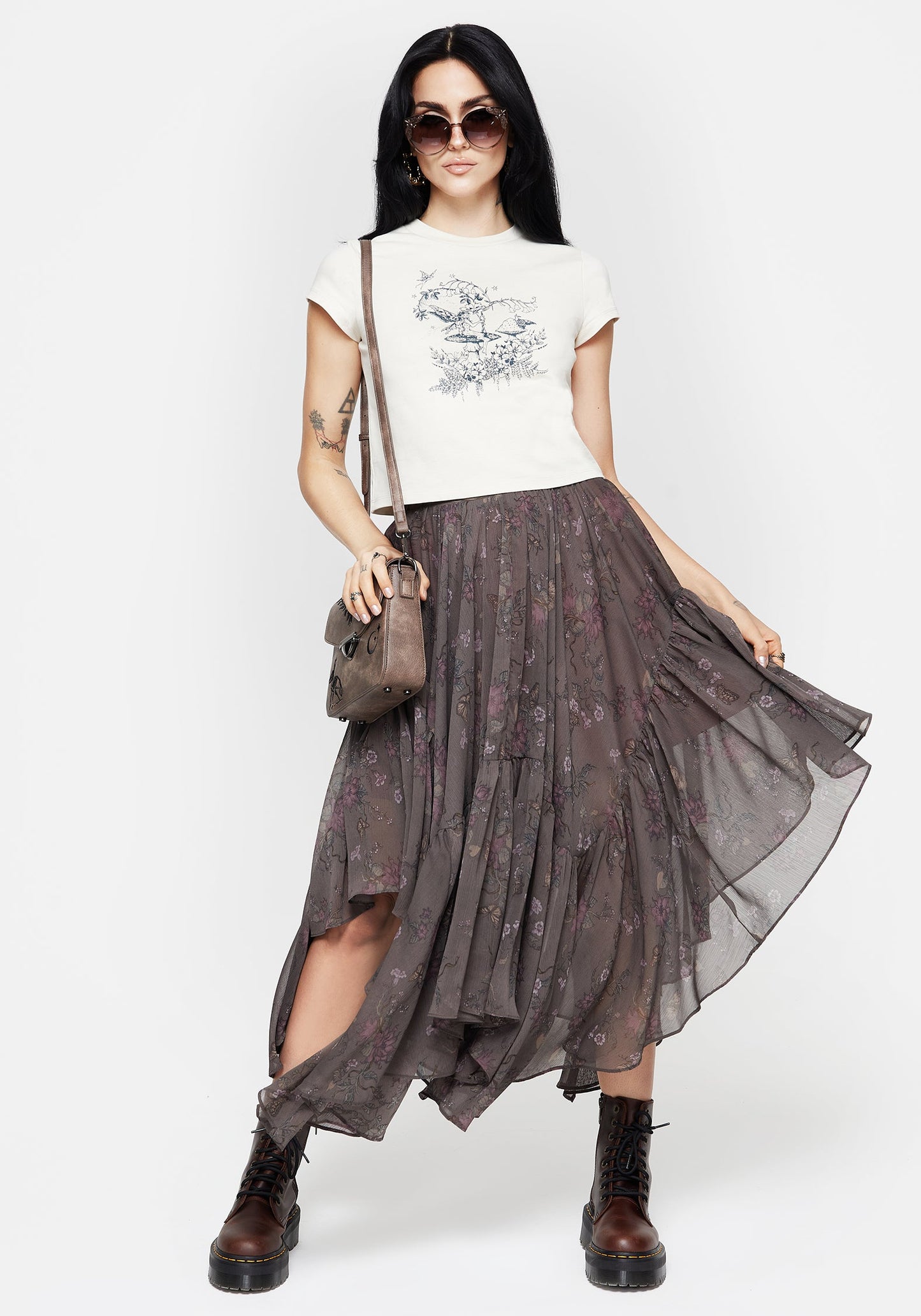 Maypole Cotton Fairy Print Crop T-Shirt