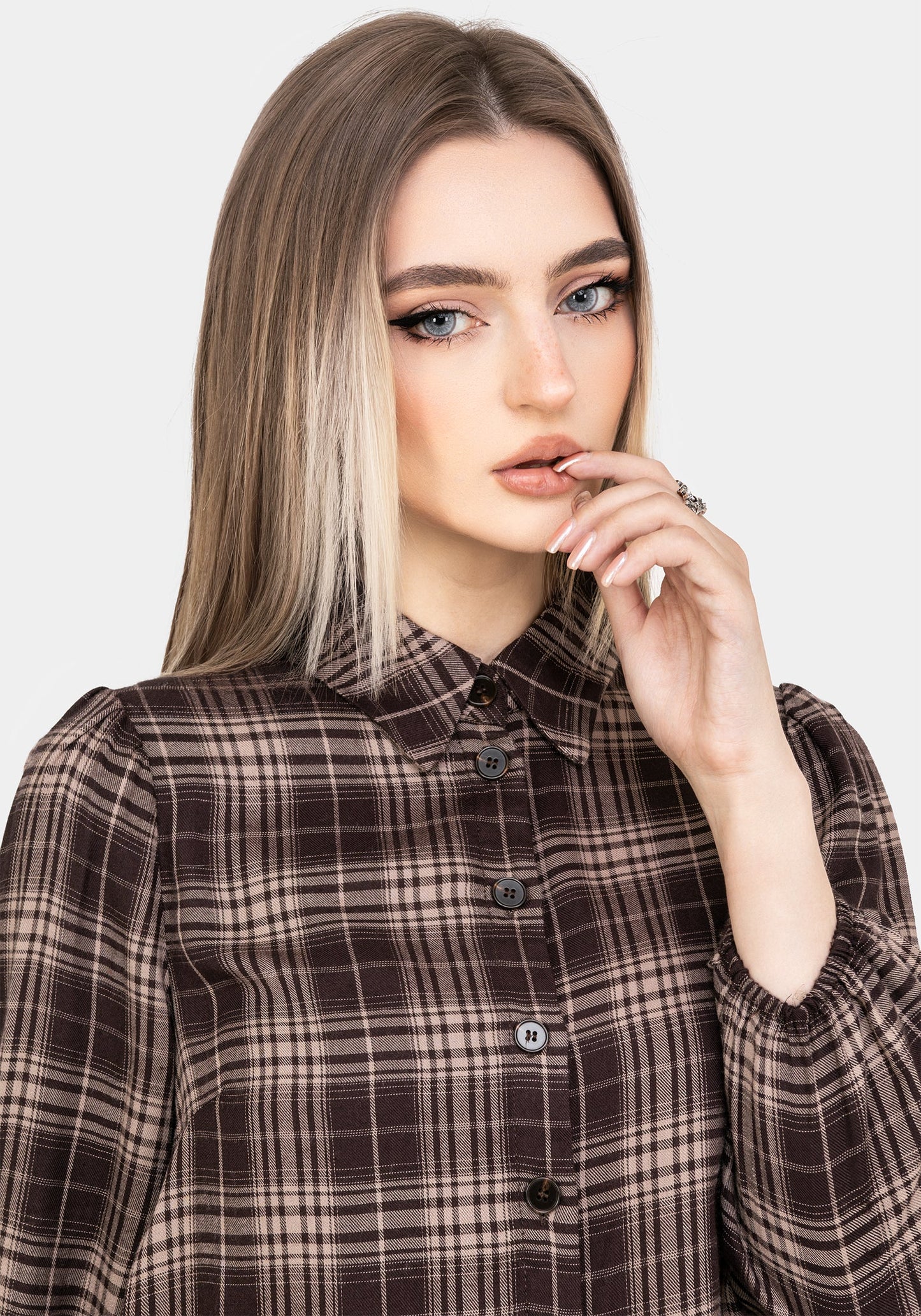 Adra Check Button Up Shirt