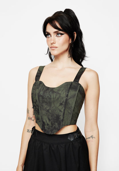 Alessandra Tie Dye Print Corset Top