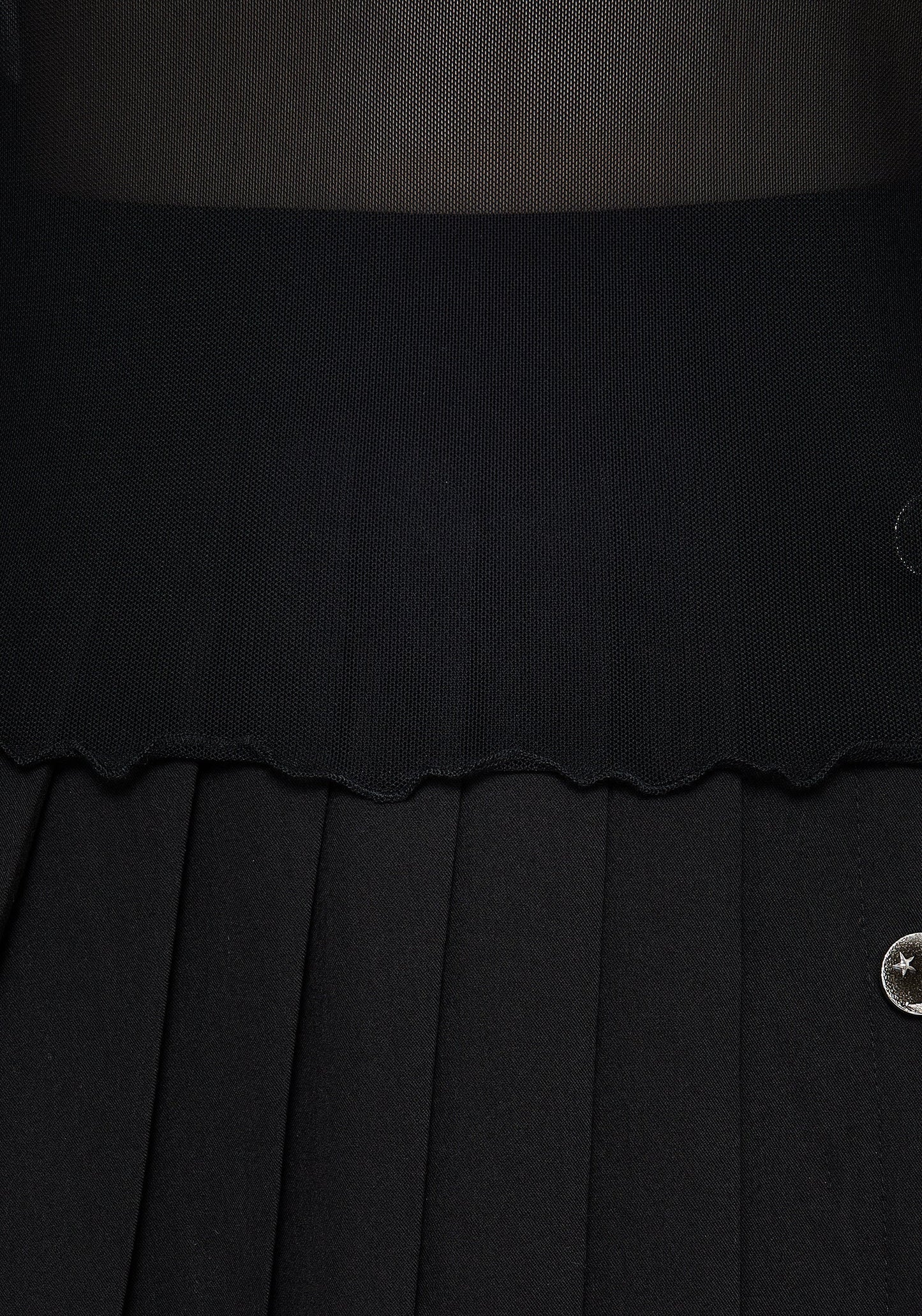 Flavia Mesh Fluted Long Sleeve Top