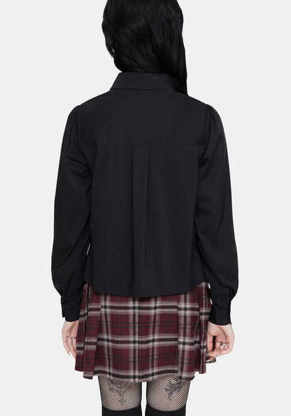 Shadowbane Long Sleeve Button Up Snake Detail Shirt