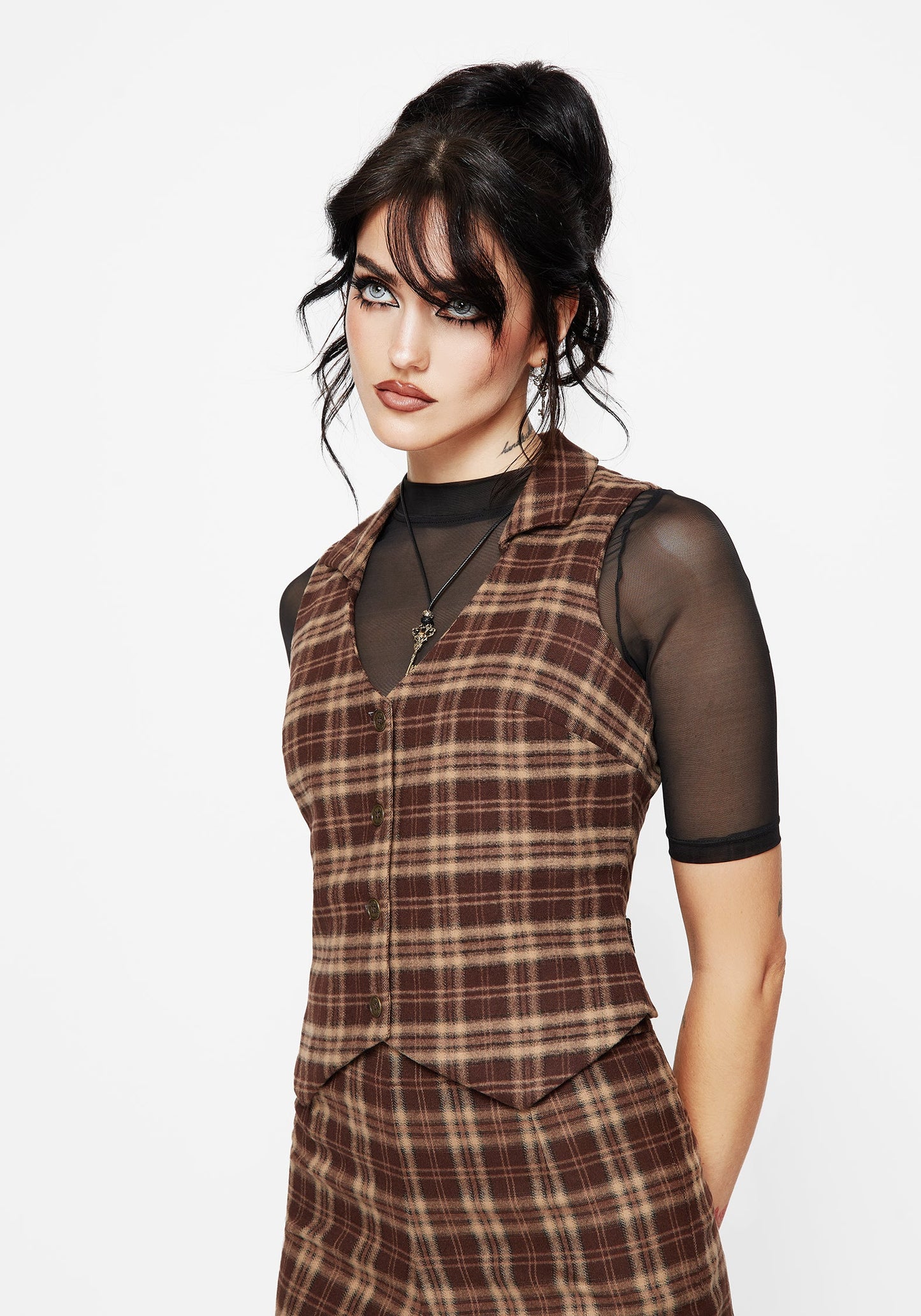 Milo Check Collared Waistcoat