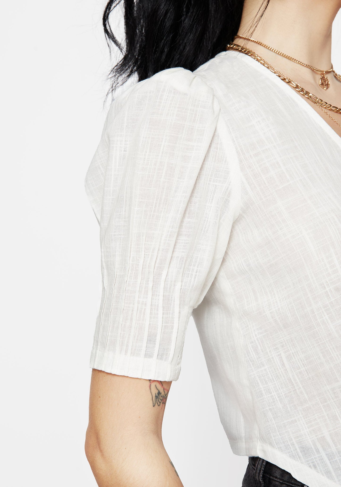 Parilia Cotton V Neck Blouse Top