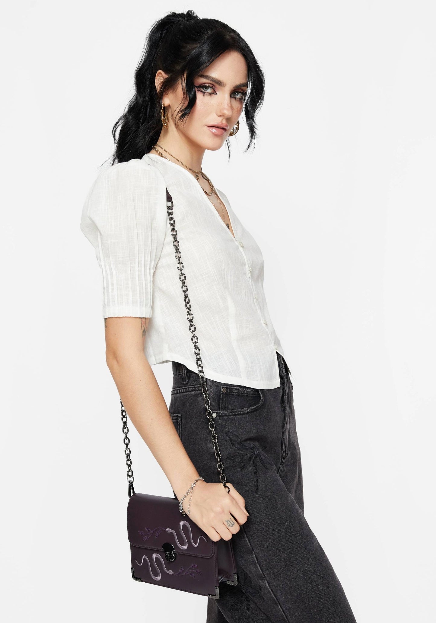 Parilia Cotton V Neck Blouse Top