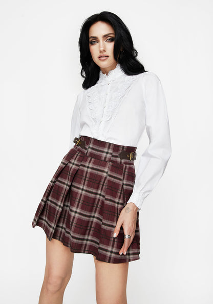 Morgaine Lace Detail Button Up Shirt - White