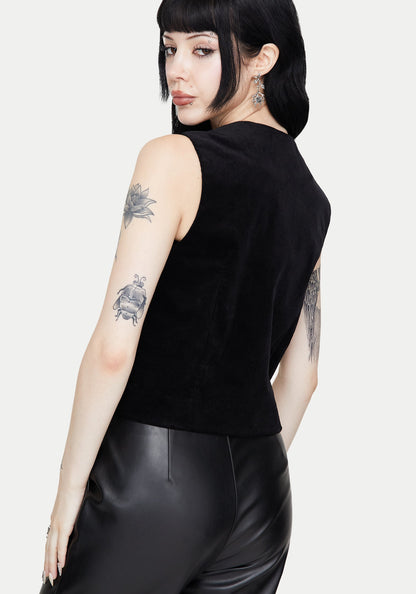 Mire Sleeveless Corduroy Waistcoat Top