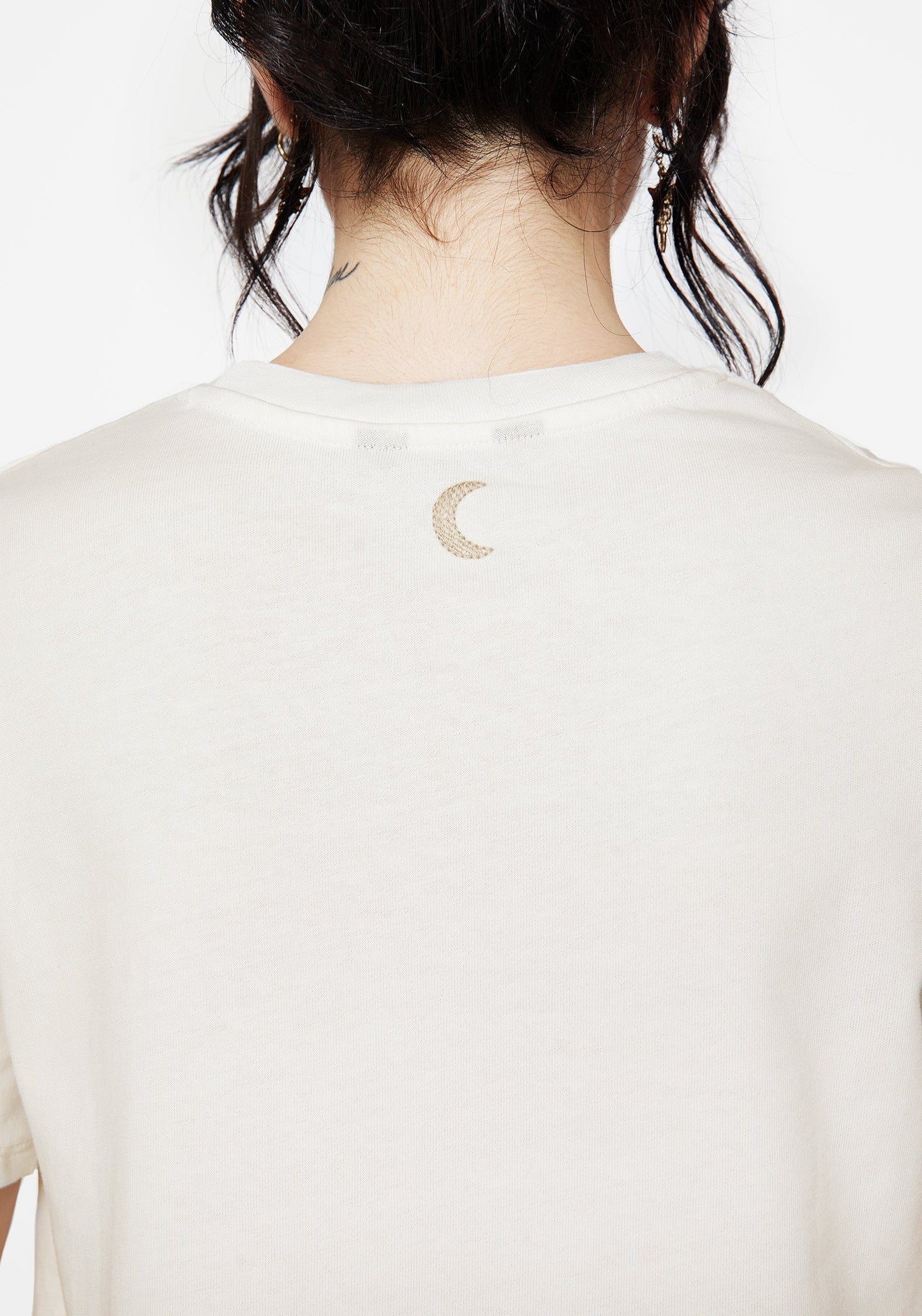 Griffinfly Cotton Embroidered Jersey Cropped T-Shirt