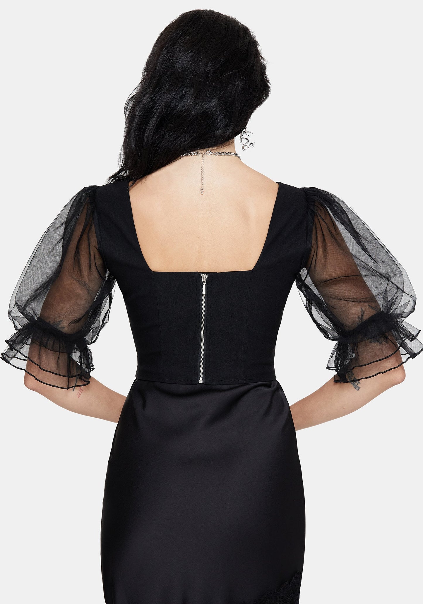 Silva Climbing Roses Embroidered Puff Sleeve Top