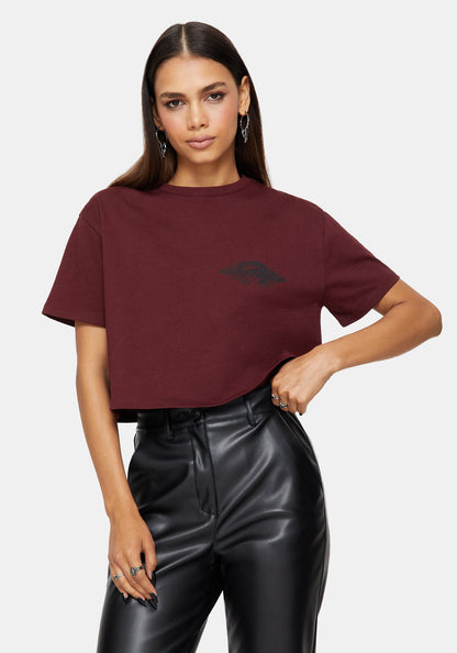 Xove Medieval Graphic Boxy Crop Cotton T-Shirt