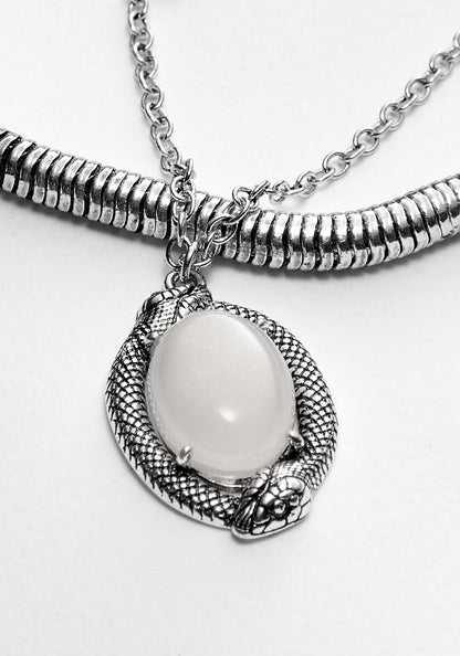 SERPENT MOONSTONE MULTI-CHAIN NECKLACE
