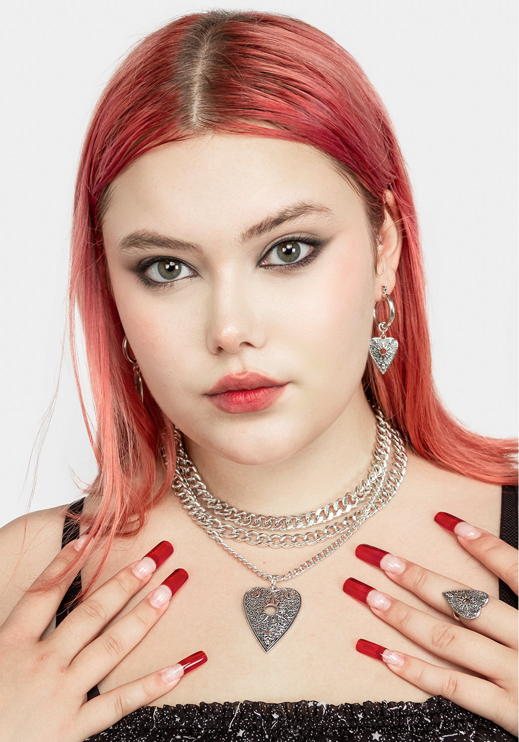 OUIJA PLANCHETTE MULTI-CHAIN NECKLACE