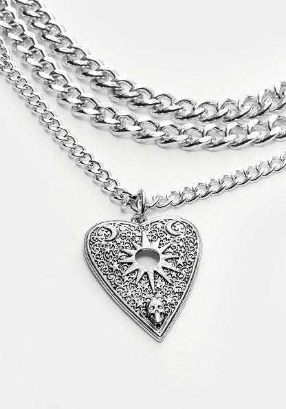 OUIJA PLANCHETTE MULTI-CHAIN NECKLACE